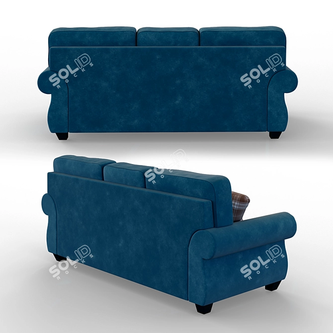  Stylish Olsberg Steel Sofa: 230cm Width, 96cm Depth, 99cm Height 3D model image 2