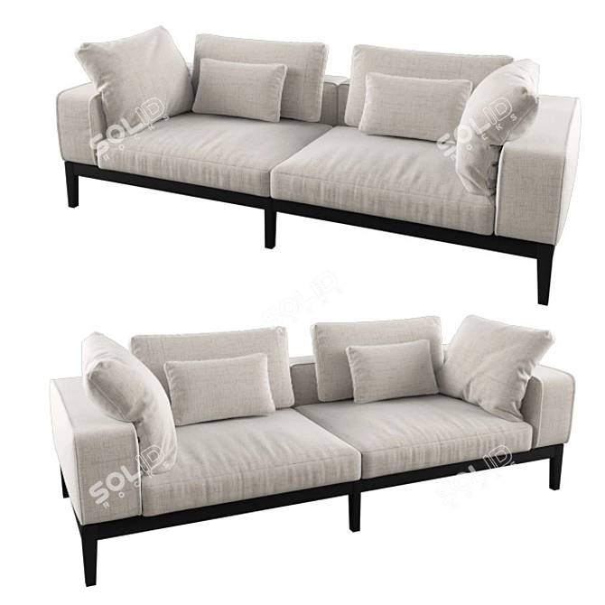 Luxury Comfort: Moodie 3-Seater Sofa 3D model image 1