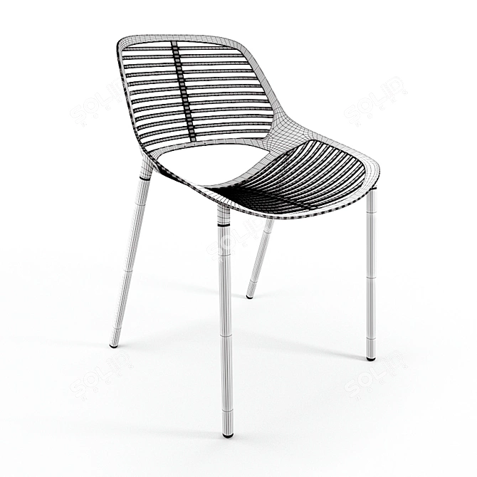 Niwa Fast Chair: Stylish, Durable, Outdoor/Indoor 3D model image 3
