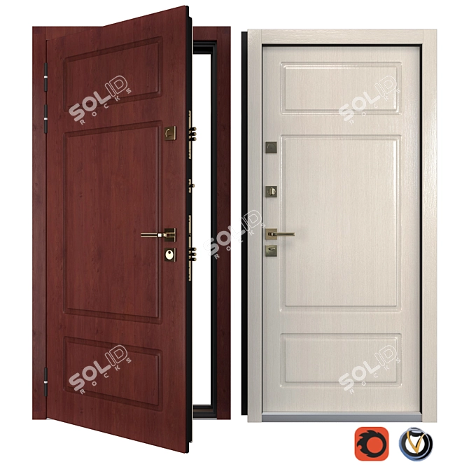 Classico 1 Entrance Metal Door 3D model image 1