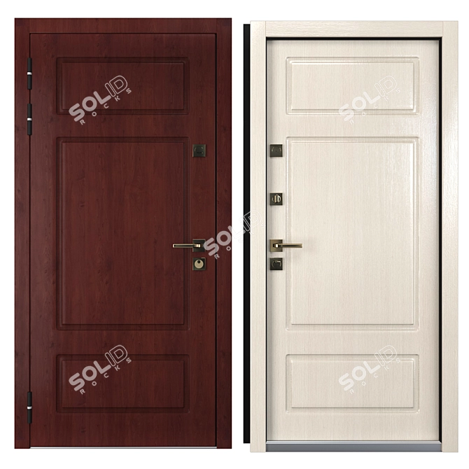 Classico 1 Entrance Metal Door 3D model image 3