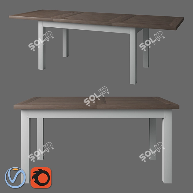 Oxford Folding Dining Table: Stylish & Space-Saving 3D model image 1