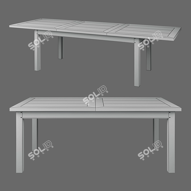 Oxford Large Folding Dining Table 3D model image 2