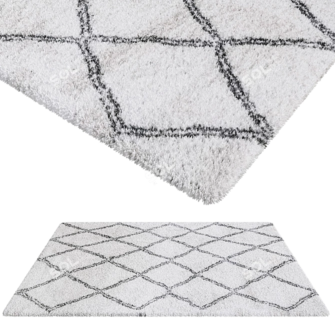 Luxurious Cream-Gray Aksfrytle Rug 3D model image 1