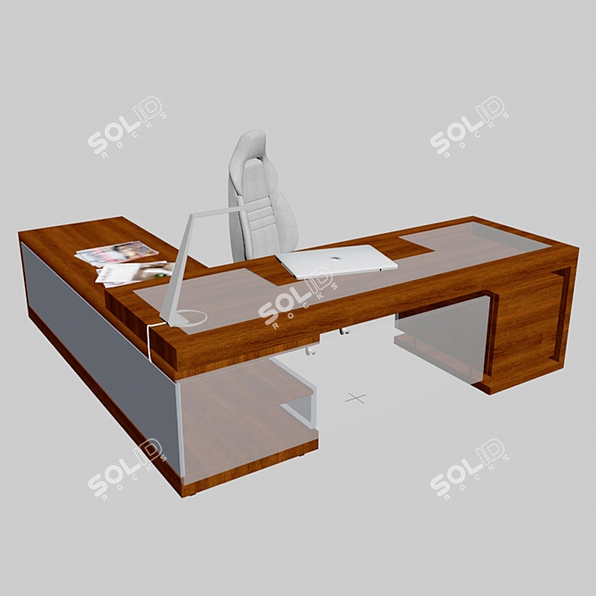 Executive Office Table 2400x800x750mm 3D model image 3