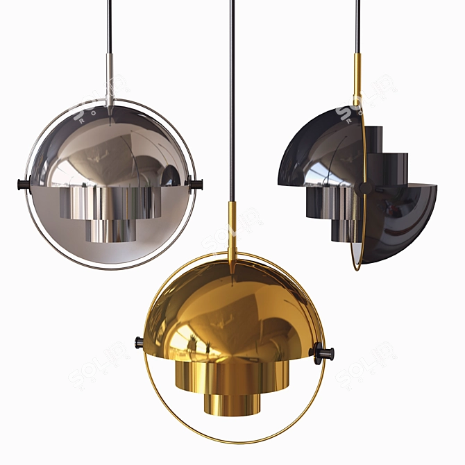 Modern Multi-Lite Pendant Light 3D model image 1