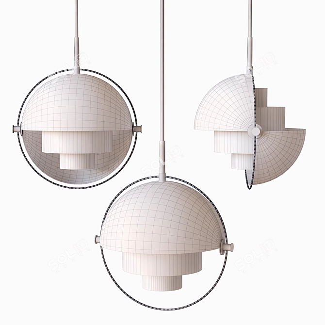 Modern Multi-Lite Pendant Light 3D model image 2