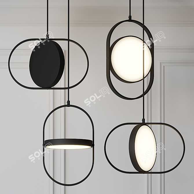 Celestial Pendant Light: Inspired by the Moon 3D model image 1