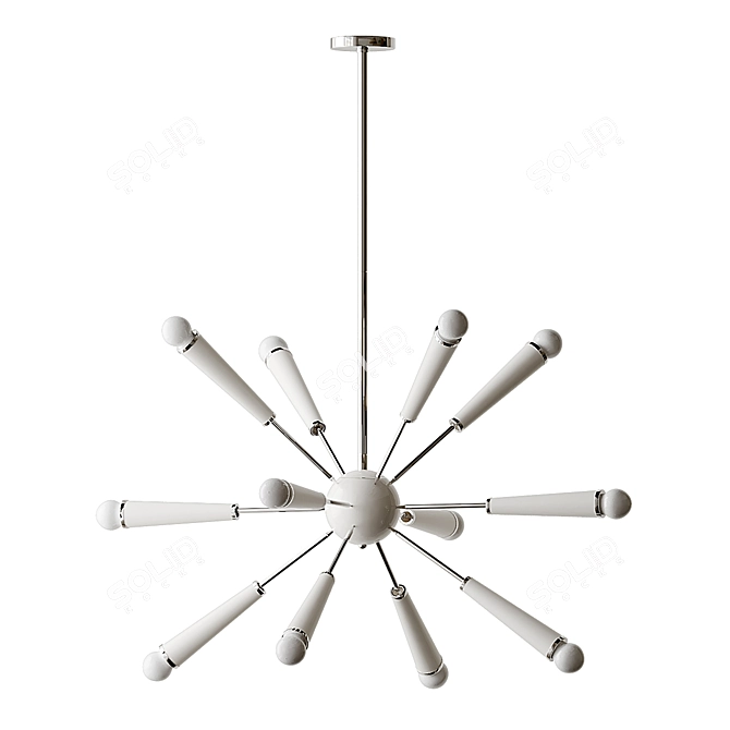 Celestial Glow: Crystorama 12-Light Zodiac Pendant 3D model image 4