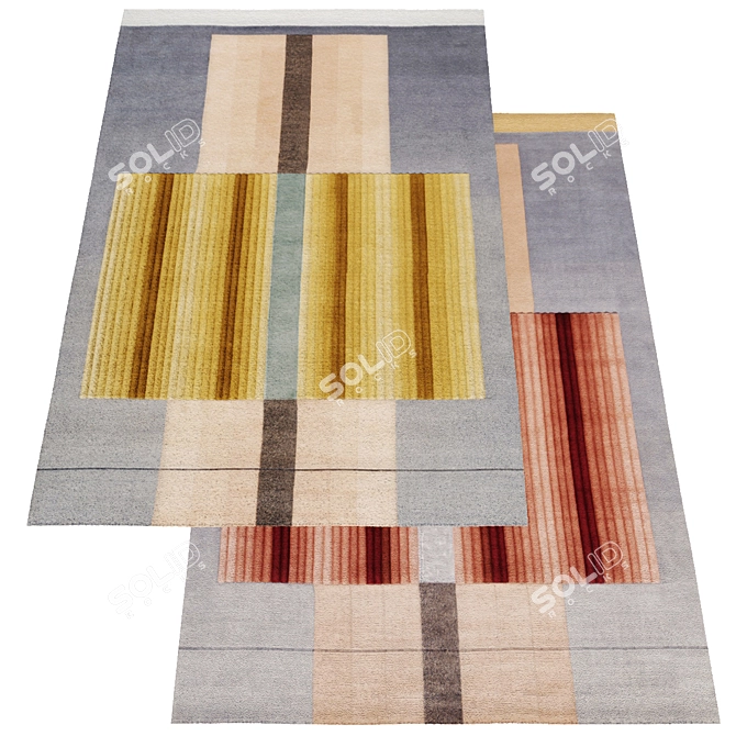 Handcrafted Bliss Collection Rugs 3D model image 1