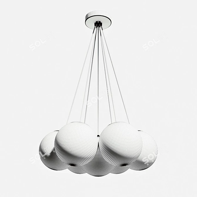 Elegant Ball Pendant Light 3D model image 2