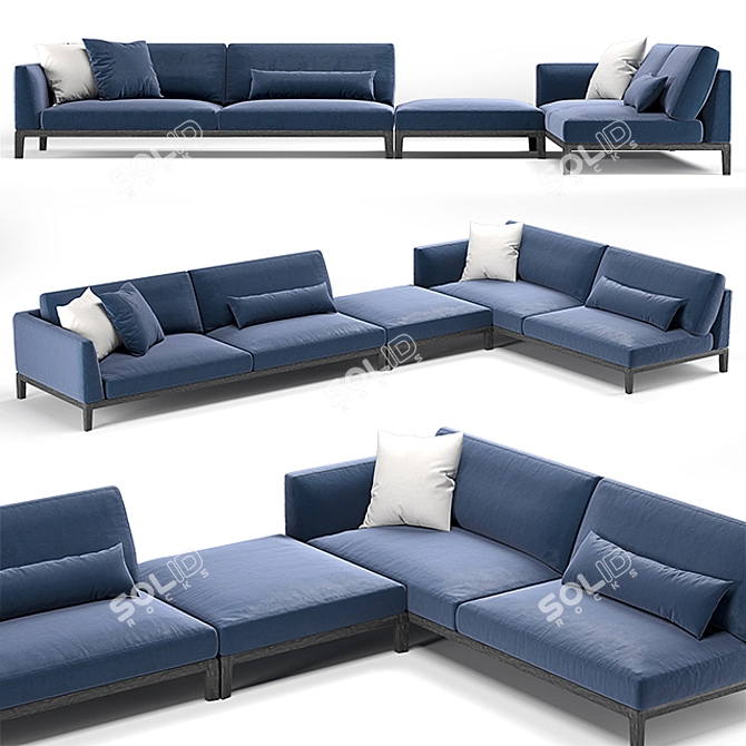 Modern Akita Busnelli Designer Sofa 3D model image 1