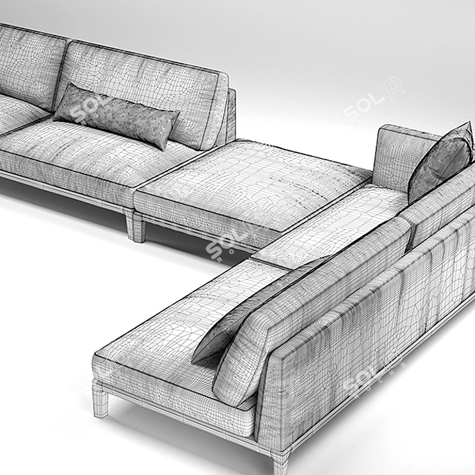 Modern Akita Busnelli Designer Sofa 3D model image 3