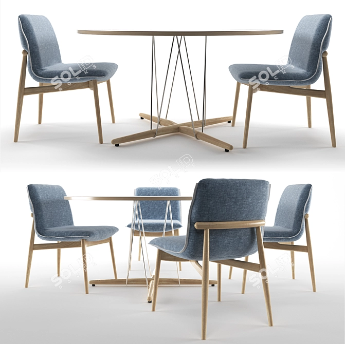  Carl Hansen & Son Embrace Dining Set 3D model image 1