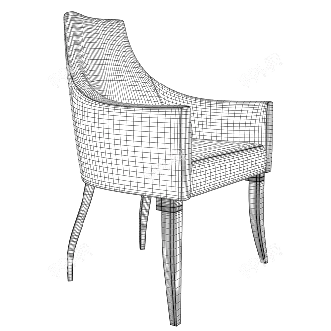 Modern Greek Inspired Dining Chair 3D model image 3