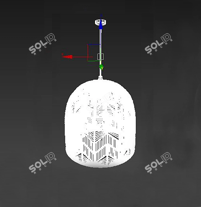 Boho Rattan Pendant Light 3D model image 3