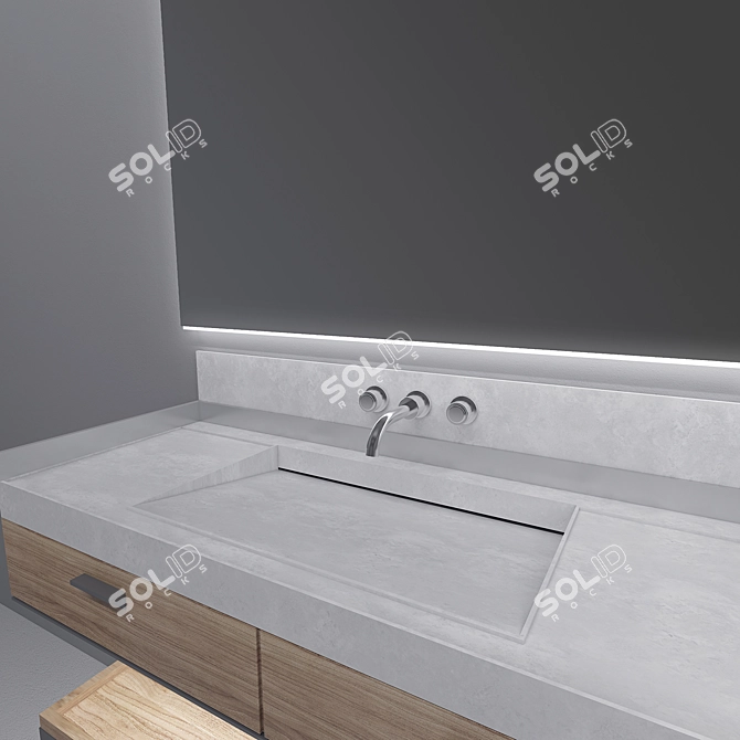 Title: Sleek Bathroom Furniture Set 3D model image 2