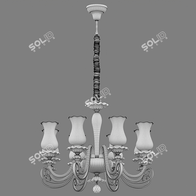 Handcrafted Art-Deco Chandelier 3D model image 2