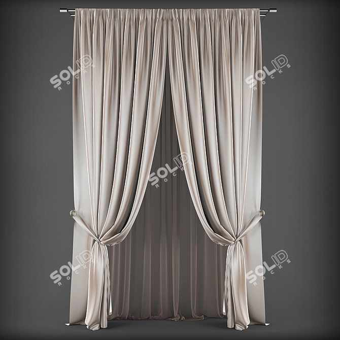 Polys and Verts Curtains: 117240 Polys, 118717 Verts 3D model image 1