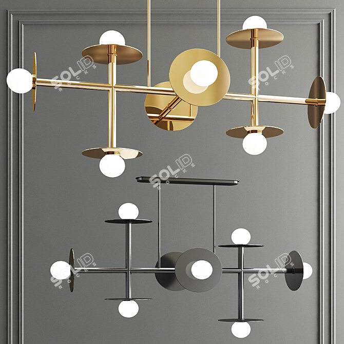 Modern Nodes 8 Light Suspension 3D model image 1