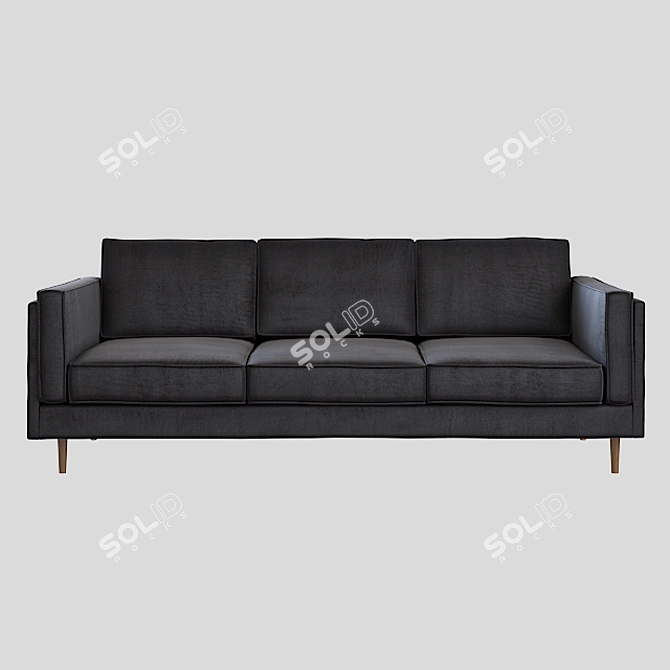 Luxurious Gus Modern Adelaide Velvet Sofa 3D model image 1