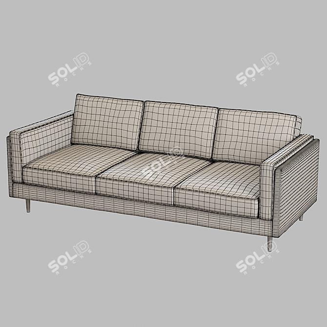 Luxurious Gus Modern Adelaide Velvet Sofa 3D model image 3