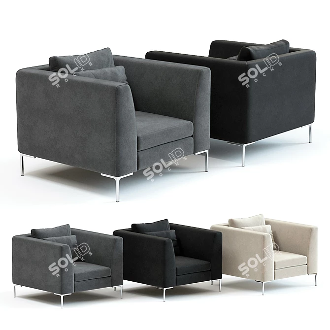 Luxury Picasso Armchair: 3D Model with Stunning Detail 3D model image 1