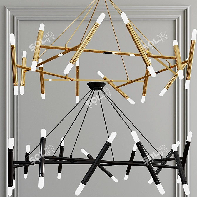 Title: Petite Brass Chandelier 3D model image 1