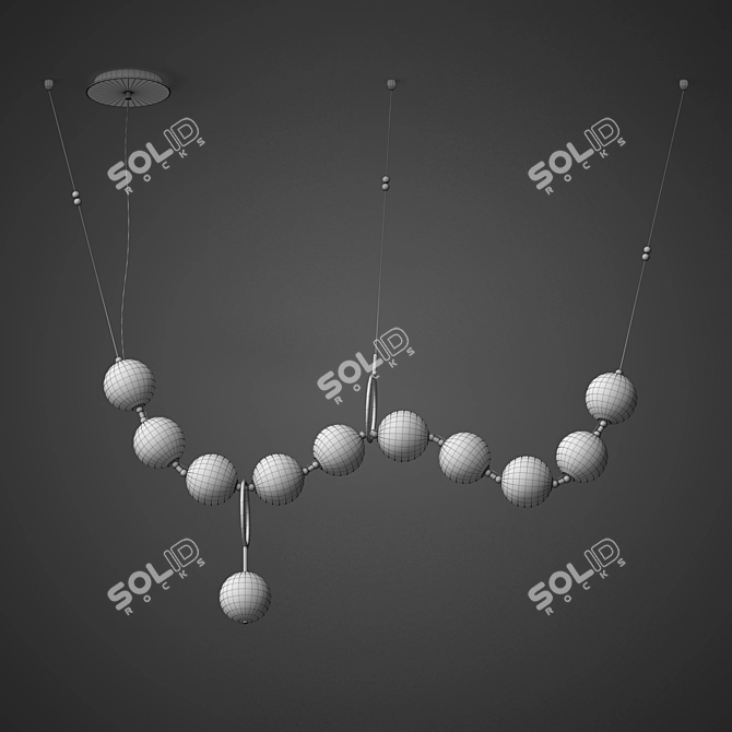 Beaded Chic: Chandelier Magic 3D model image 2