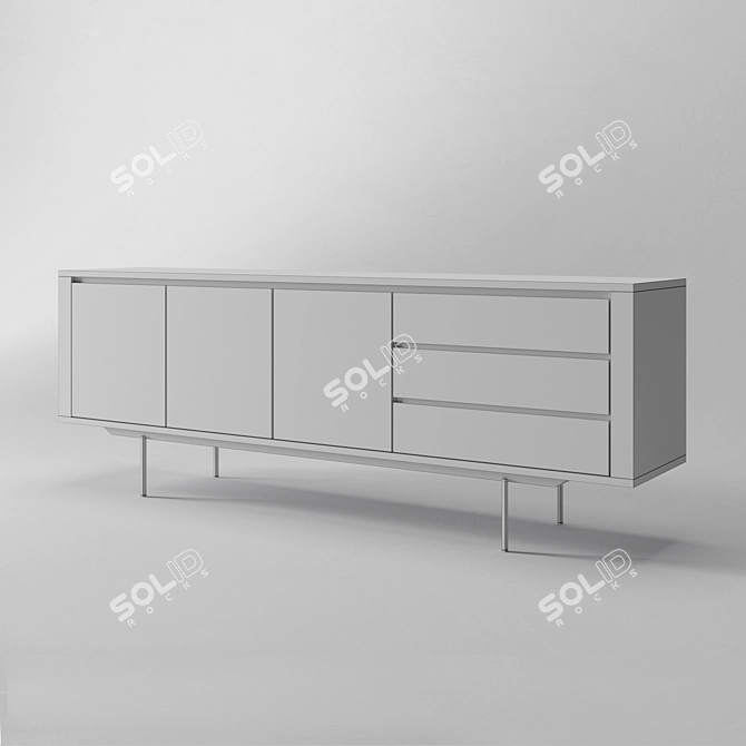 ETHNICRAFT Shadow Oak 3-Door Sideboard 3D model image 3