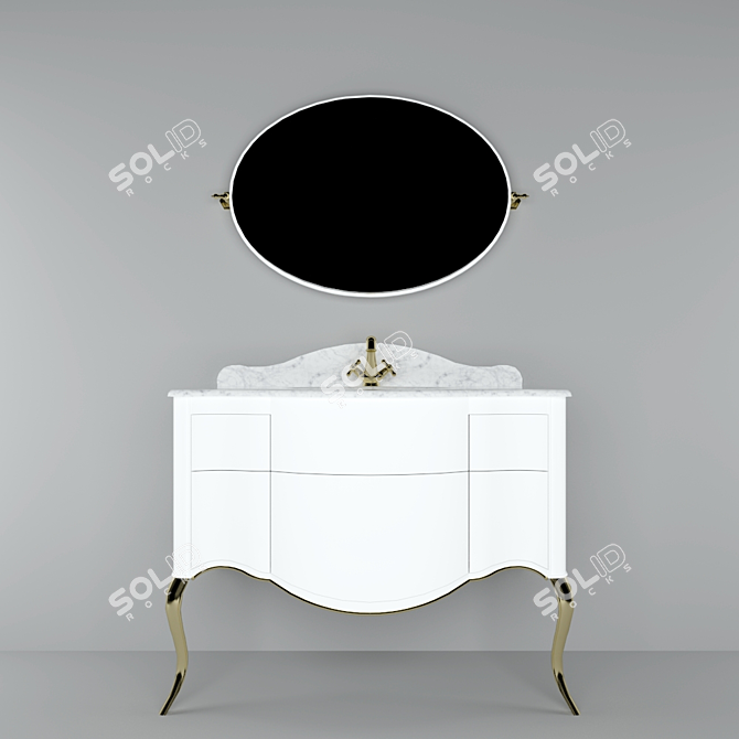 Elegant Gamadecor Piano Vanity 3D model image 1