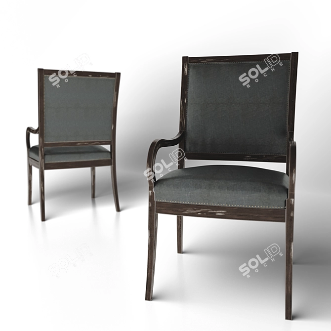 Elegant Beaumont Arm Chair 3D model image 1