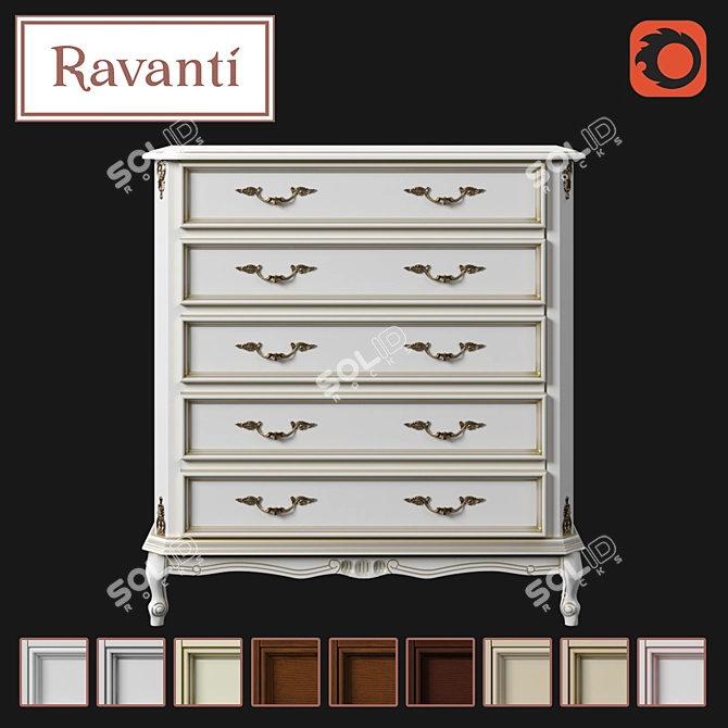 Ravanti Dresser No. 3 - Elegant and Versatile Storage Solution 3D model image 1