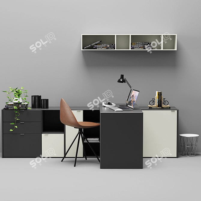 Sleek Copenhagen Office Set 3D model image 2