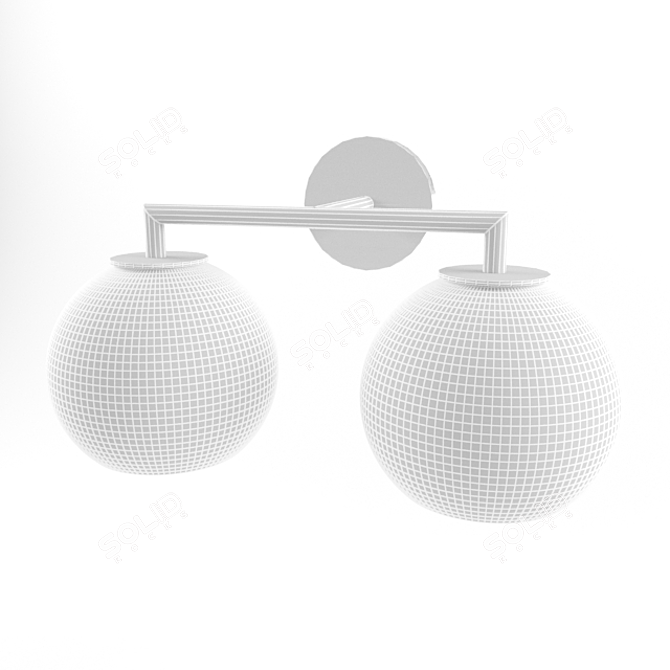 Handcrafted Aluminum Globe Wall Lamp 3D model image 3