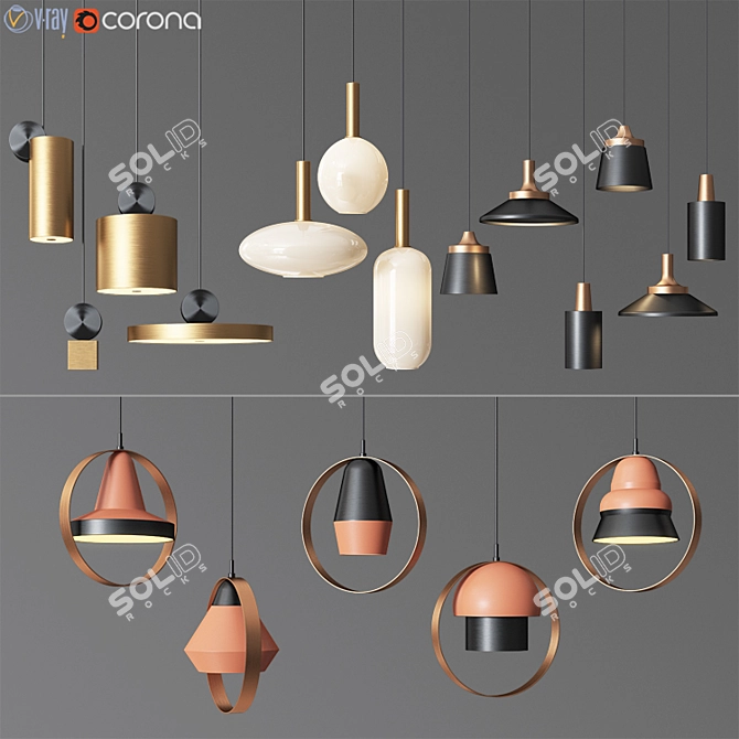 4 Ceiling Light Collection 01: Stylish Lighting for Any Space 3D model image 1