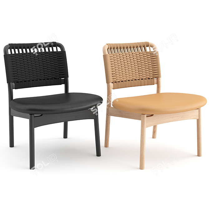 Sleek Saga Lounge Chair: Scandinavian Design 3D model image 1