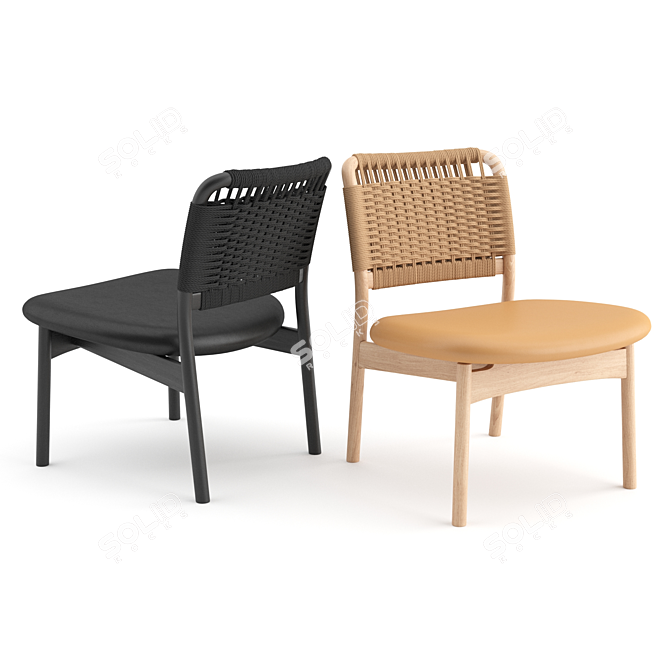 Sleek Saga Lounge Chair: Scandinavian Design 3D model image 2