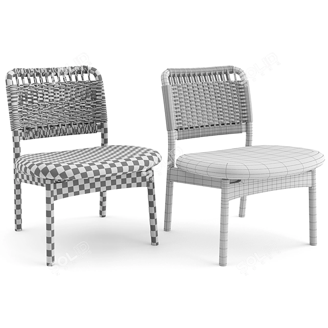 Sleek Saga Lounge Chair: Scandinavian Design 3D model image 3