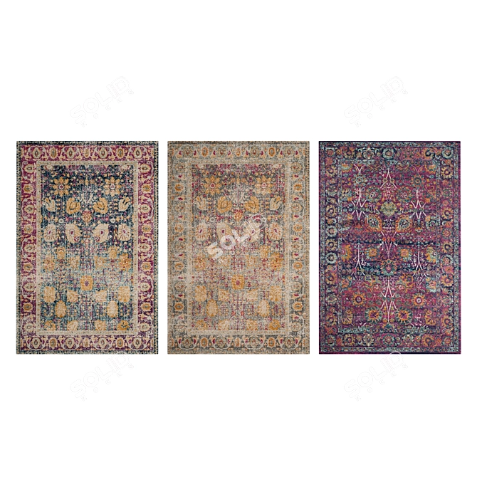 High-Quality Carpet Set 3D model image 3