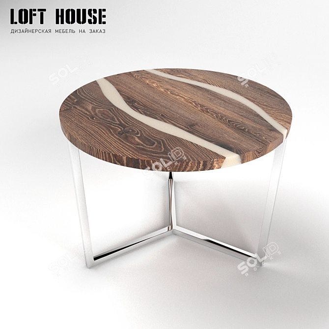 Modern Caragana Wood Coffee Table 3D model image 1