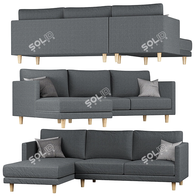 Halley Conner Lounge Sofa - Sleek & Stylish Comfort 3D model image 1