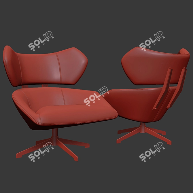 Modern Camila Lounge Armchair 3D model image 3