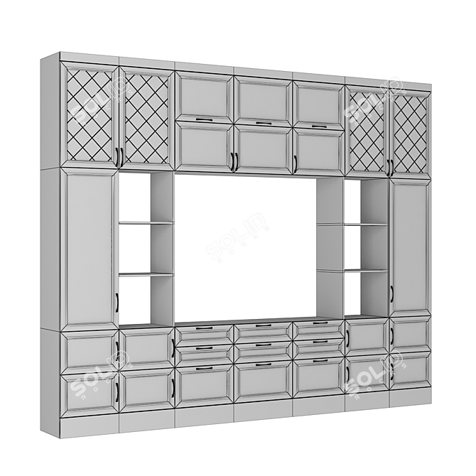 Spacious V-Ray/Corona Cabinet: 3320x2700x400 Dimensions 3D model image 3