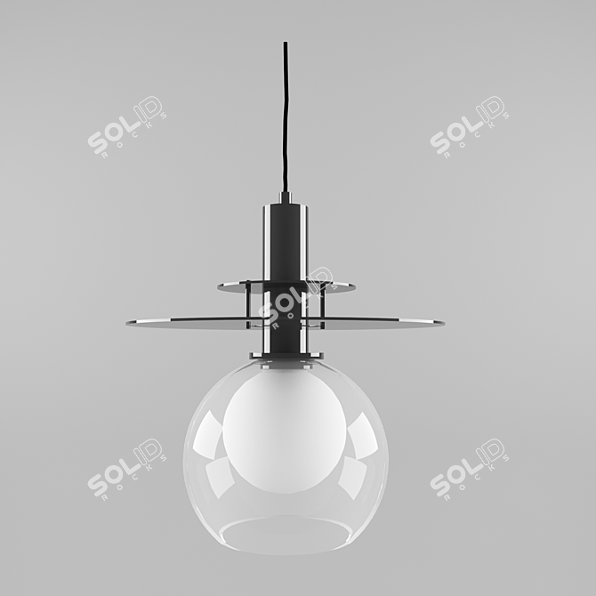 Contemporary Pearl Black Pendant 3D model image 1