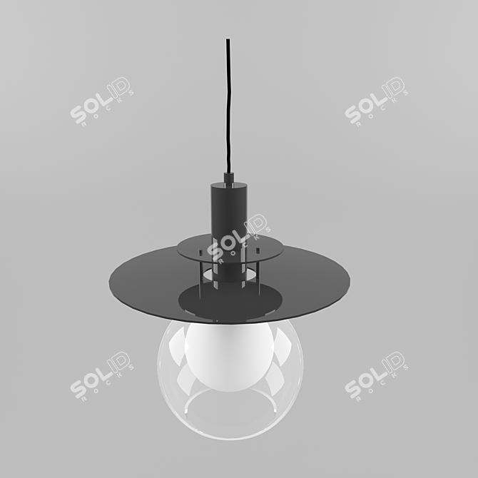 Contemporary Pearl Black Pendant 3D model image 2