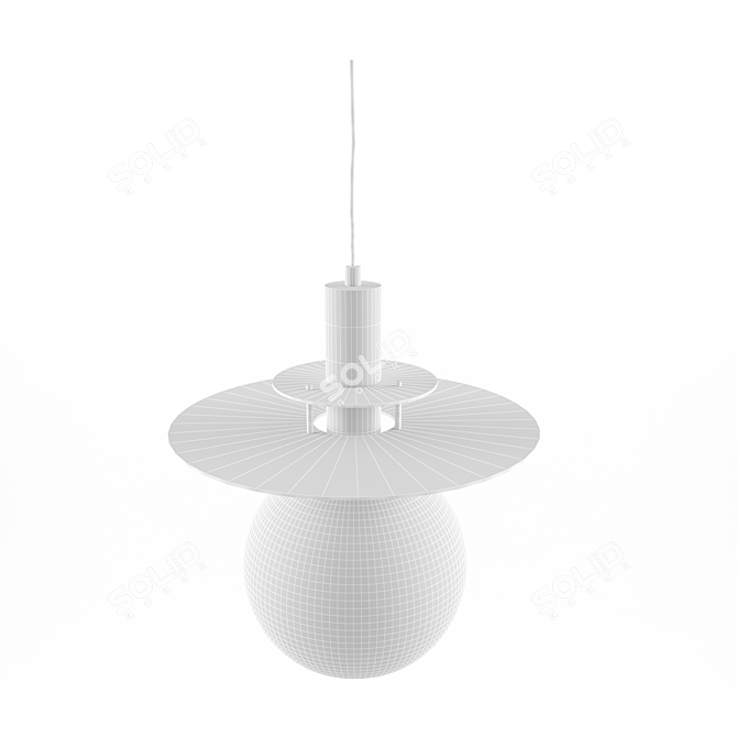 Contemporary Pearl Black Pendant 3D model image 3