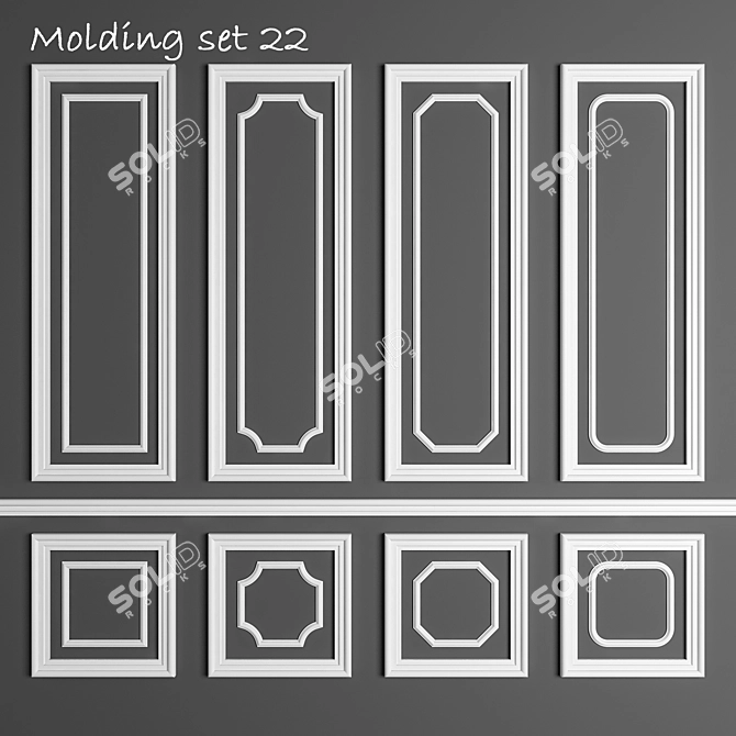 3D Moldings for Vray, Corona & OBJ 3D model image 1