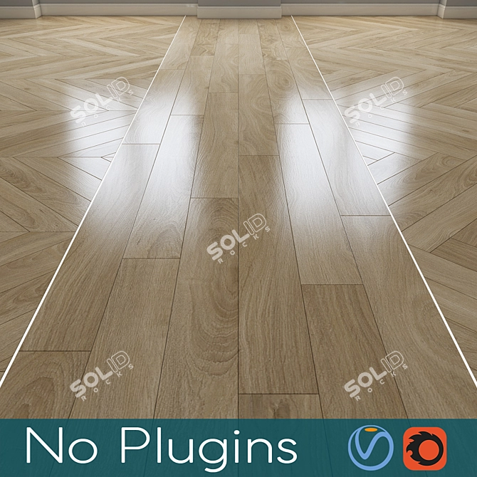 Vintage Oak Floor Texture 3D model image 1