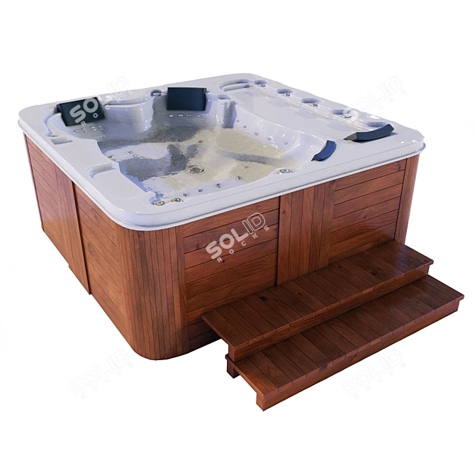 Luxury Spa Jacuzzi: Relax & Unwind 3D model image 1